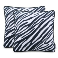 Obliečka na vankúš 2 ks, zvierací vzor zebra 45x45 Čierna