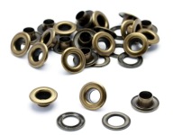8mm medené kožené očká, sada 100 sád