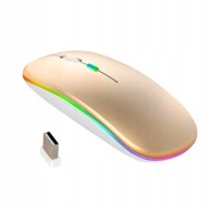 CHOĎTE VYŠŠÍM KAMENOM ĽAHKÁ BEZDRÔTOVÁ RGB MYŠ Zlatá