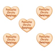 Drevené SRDCE s nápisom SOUVENIRY NA KRST, 3 cm, pre anjela, 5 kusov