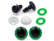 Oči pre Teddy Bear Mascot Toys Glitter Green Eyes 12mm 4 kusy