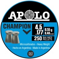 Apolo Champion pelety 4,5 mm 250 ks, plochý kotúč