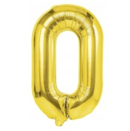 0 ZLATÝ FÓLIOVÝ BALÓN V TVARE ČÍSLA NULA 100CM HEL SILVESTER NARODENINY