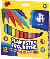 Astra trojuholníkové jumbo fixy, 10 farieb