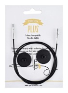 Vymeniteľné vlasce pre pletacie ihlice Drops, 80 cm, čierno-strieborné