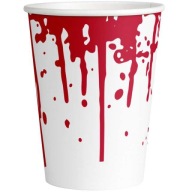 PAPIEROVÉ POHÁRKY HALLOWEEN PÁRTY HRNÍČKY bloody x8