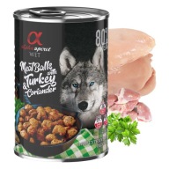 ALPHA SPIRIT Mokré krmivo pre psov Fašírky Morčacie 400g