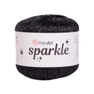 25g lesklá, metalická šnúra YarnArt Sparkle, čierna 1360