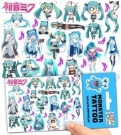 UMÝVAJÚCE DOČASNÉ TETOVANIE PRE DETI HATSUNE MIKU ORIGINÁLNE DIZAJNY