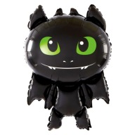 Drak Halloween fóliový balón čierny 86x56cm