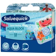 SALVEQUICK AQUA BLOCK náplasti pre deti VODEODOLNÉ rýchle HOJENIE 12 ks