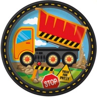 Papierové taniere DUMP TRUCK konštrukcia BIRTHDAY 8 ks