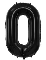 Čierny fóliový balón číslo 0 86 cm