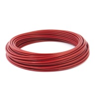 Oceľové káblové lano s izolačným PVC poťahom 1/2mm 1x7 ČERVENÉ 15mb