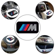 1x chrómová nálepka BMW M-Power 3D logo na ráfikoch, volant, kokpit 18x10 mm