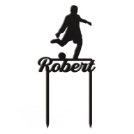 čierny topper futbal 2 menná ozdoba na tortu