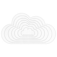 Drevený RING WHITE veľký 40cm CLOUD DREAMCATCHER BASE sada 7 ks