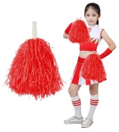Roztlieskavacie bambuľky CHEERLEADER bambuľky ČERVENÝ outfit