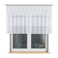 Žakárový ažúrový záves ZAZROSTKA, výška 100 cm, BOČNÁ PODŠÍVKA ZDARMA