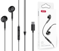 Káblové slúchadlá USB-C s mikrofónom USB typu C, do uší, čierne