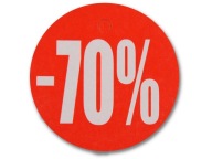 ŠTÍTOK -70% KRUHOVÝ KRUH 4,5CM CENA DOSKY