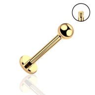 Zlaté náušnice LABRET s guľôčkou. Chirurgická oceľ 316L Veľkosť 1,2/6/3