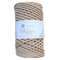 Bavlnená pletená šnúrka 3mm 100m - CAFFE LATTE