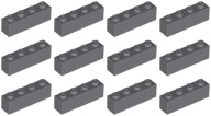 LEGO 3010 BRICK 1x4 tmavosivá NOVINKA (20g) 12 ks.