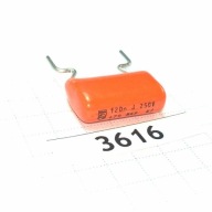 Kondenzátor Philips 120nF 250V R15 5% MKP479 x5