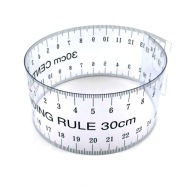 Priehľadné flexibilné pravítko 30 cm s nulou v strede
