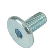 10x metrická skrutka M6 x 12 mm biela pozinkovaná s hlavou valca, nábytková skrutka