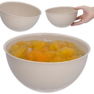 1,5L KUCHYŇSKÁ MISKA okrúhla PLASTOVÁ, BÉŽOVÁ, NA OVOCIE, ŠALÁTY, ČIPESKY, 19CM