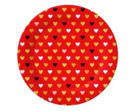 Papierové taniere XOXO Collection (červené), 18 cm/ 6 ks.