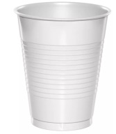 PLASTOVÉ POHÁRKY 100 ks, BIELE 200 ML