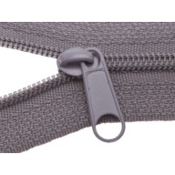 ŠEDÁ páska na zips, špirála, 3mm, 25 zipsov + 10 metrov
