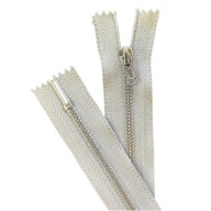 TENKÝ KOVOVÝ Zips VT0 18 cm STRIEBORNÝ 1 ks.