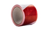 VÝSTRAŽNÁ PÁSKA BIELA ​​A ČERVENÁ 75mm 100mb