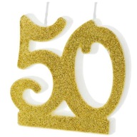 Narodeninová sviečka ČÍSLO 50 na NARODENINOVÚ tortu