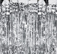 Dekoračný záves, párty záves, strieborný záves, záves 100 x 200 cm