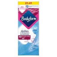 BODYFORM DAILIES UK EXTRA DLHÉ HYGIENICKÉ VLOŽKY 19 KS