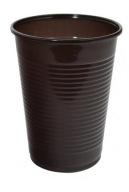 Jednorazové plastové poháre 200ml, 100ks, hnedé