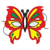 Papierová MASKA BUTTERFLY motýľ JARNÉ ČERVENÉ tlačidlo