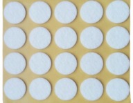 PLSTENÉ PODLOŽKY na stoličky, nábytok, stoly, BIELA, samolepiaca fi 20mm plsť