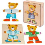 SMILY PLAY Drevené puzzle Montessori kocky