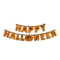 Veselý Halloween banner s oranžovou tekvicou, 185 cm