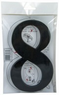 Číslo 8, čierna, 19 cm, plast