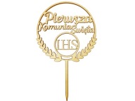 KARTY NA PICK TOPPER COMUNION IHS 21cm