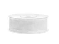 BIELA ​​ŠIFÓNOVÁ STUHA 25MM x 25M OZDOBA