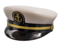 Lego New Ship Captain's Cap White White 12895pb05
