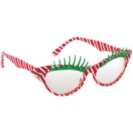 OKULIARE SANTA ELF s GLITTER mihalnicami Vianoce